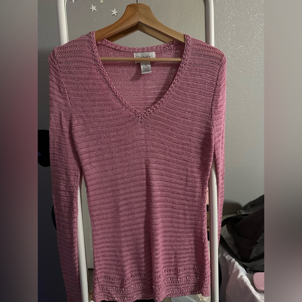 Pink mesh sweater, women’s Chadwick